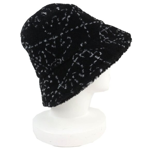 Chanel CC Logo All Over Pattern Pile Bucket Hat Black main image 9